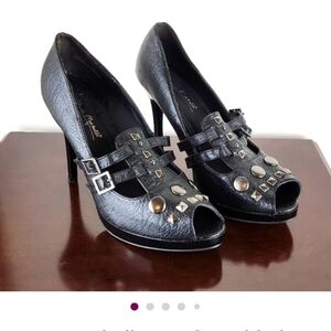Anne Michelle Black Studded Stiletto Heels Size 8.5
